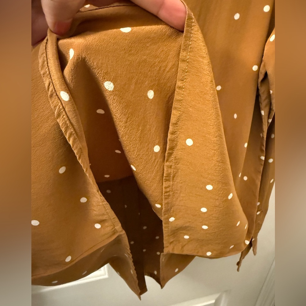 Sezane Ana shirt Polka Dot Button-Up Blouse in Brown size 36 - Picture 5 of 8